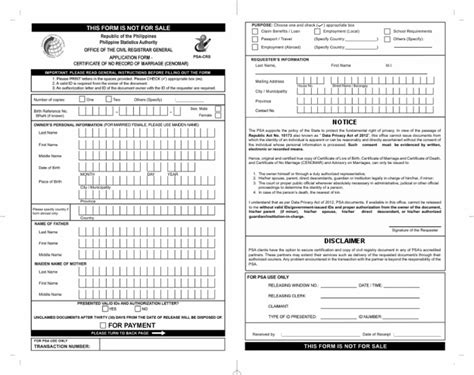 cenomar form download.